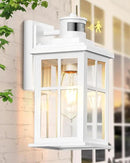 White Outdoor Wall Lights, Motion Sensor Porch Light Outdoor, Dusk to Dawn Outdoor Light Fixtures, Waterproof Outside Lights for House, Garden, Front Porch, Tempered Glass, Anti-Rust by GreenHaven Gardens