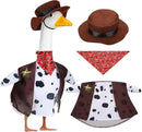 Cowboy Goose Outfits for 23'' High Cement or Plastic Porch Lawn Goose Clothes for Yard(Brown Cowboy) by GreenHaven Gardens