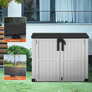 Outdoor Storage Shed Resin Tool Shed, 36 Cu Ft Waterproof Outdoor Horizontal Storage, Weather-Resistant Utility Shed with Air Vent for Trash and Lockable Doors, Garden Tools by CozyNest Decor