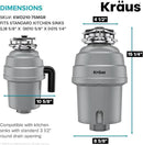KRAUS WasteGuard High-Speed 3/4 HP Continuous Feed Ultra-Quiet Motor Garbage Disposal with Power Cord and Flange Included and Universal Mount, KWD210-75MGR by CozyNest Decor