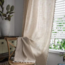 Sutuo Home Boho Curtain for Farmhouse Bedroom, Natural Linen Look Textured Burlap Rod Pocket Chic Semi Blackout Bohemian Handmade Tassels Window Treatment for Living Room, 1 Panel 59" W x 108" L by CozyNest Decor