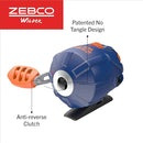 Zebco Wilder Fishing Reel and Rod Combo, 4'3" Durable Fiberglass Rod with Built-In Carabiner, Patented No-Tangle Reel, Pre-Spooled with 6-Pound Zebco Cajun Fishing Line, Blue/Orange by TinyTreasures Baby Boutique