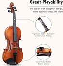 ADM 1/2 Size Wood Violin Set for Kids Teens Students Adults Beginner Acoustic Violin Matte Fiddle Starter Kit with Hard Case, Rosin, Shoulder Rest, Bow, Clip-on Tuner and Fingerboard Sticker by TinyTreasures Baby Boutique