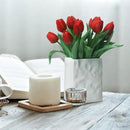 15pcs Artificial Tulips Flowers, Fake Tulips Real Touch, Faux Latex Bouquets, for Party Wedding Home Room Decoration (Red) by CozyNest Decor