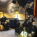 140pcs Balloon Arch Kit, Black Balloons of Different Sizes Pack of 18 12 10 5 Inch Party Balloon Kit for Birthday Party or Balloon Arch as Graduation Wedding Baby Shower Anniversary Party by TinyTreasures Baby Boutique