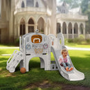 YUFU 9 in 1 Toddler Slide Set, Kids Slide for Toddlers Age 1-3, Toddler Playset with Basketball Hoop and Ball, Outdoor Indoor Playground for Toddlers 1-3 (Beige+Gray) by TinyTreasures Baby Boutique