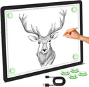 Phylosal Magnetic A3 Light Pad, Super Bright Light Box with Side Button, Diamond Art Light Board, Lightbox for Tracing and Drawing, USB Power Artcraft Light Table for Sketching, Weeding Vinyl (Black) by TinyTreasures Baby Boutique