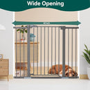 BABELIO 36 Inch Tall Metal Baby Gate, 29-48" Auto Close Pressure Mounted Dog Gate, Gray by TinyTreasures Baby Boutique