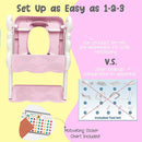 Musical & Sound Toddler Potty Training Seat w/Step Stool Ladder - Collapsible & Adjustable Toilet, Pre Assembled Toddler Toilet Seat w/Music & Sounds - Splash Guard & Anti-Slip Steps - Pink by TinyTreasures Baby Boutique