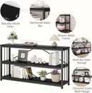 LVB Black Entryway Table, Modern Narrow Console for Hallway, Industrial Farmhouse Foyer Table with Storage Shelves, 63 Inch by CozyNest Decor