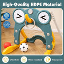 Costzon Toddler Basketball Hoop, 4-in-1 Kids Sports Activity Center with Rim, Soccer Goal, Golf, Ring Toss, Height Adjustable Kids Basketball Hoop with Fillable Base for Indoor Outdoor (Green Frog) by TinyTreasures Baby Boutique