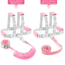 Accmor 3 in1 Toddler Harness Leash with Anti Lost Wrist Link, Harness Leash for Toddlers, Baby Leash, Child Walking Harness Kids Leash Wristband Rope Belt with Lock for Girls to Outdoor Travel (Pink) by TinyTreasures Baby Boutique
