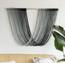 Flber Macrame Wall Hanging Large-Scale Dip-Dye Blue Bohemian Yarn Tapestry Home Room Wall Decor 57" Wx 35" L by CozyNest Decor