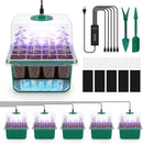 BlumWay Self-Watering Seed Starter Tray Kit with Grow Light and Humidity Dome,3 Color Growing Light,5-Pack 60-Cell Plant Seedling Tray,Reusable Plastic Germination Trays,Timed Light Plant Starter Set by GreenHaven Gardens