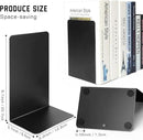 VONDERSO Metal Bookends, 4 Pairs Black Metal Book Ends Heavy Duty for Shelves Decor Home Office, Unique Black Bookends Supports Anti-Slip for Kids by CozyNest Decor