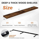 Floating Shelves for Wall, 48 Inch Floating Shelves for Home Decor, Wall Mounted Rustic Wood Shelves, Bathroom, Hanging Deep Shelf for Bedroom, Living Room, Kitchen (Rustic Brown, Set of 2) by CozyNest Decor