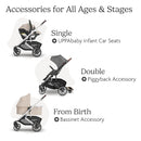 UPPAbaby Cruz V3 Stroller - from Birth + Car Seat Compatible - Full-Size, Reversible Seat - Infant Insert, Bug and Rain Shields Included - Declan (Oat Mélange/Silver Frame/Chestnut Leather) by TinyTreasures Baby Boutique