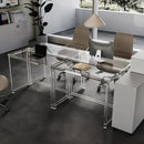 HMYHUM Acrylic Desk, Clear Desk for Home Office for Laptop, Study, Writing, Vanity Table with Cylindrical Legs, Modern, Easy Assembly, 39.4" L x 19.7" W x 29.5" H by CozyNest Decor