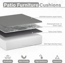 Patio Chair Cushions 22 X 22 X 4 Inch Waterproof Outdoor Seat Cushions for Patio Furniture, Outdoor Sofa Couch Pads with Ties & Handle, Set of 2, Light Grey by GreenHaven Gardens