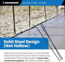 Sandbaggy Round Steel Concrete Form Stakes with Nail Holes - Rust Resistant Coating - Removable, Reusable (5, 3/4 in X 60 in) by CozyNest Decor