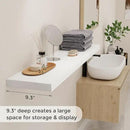 Fun Memories Floating Shelves 48 Inch Set of 2, White 48 x 9 Wall Shelves for Home Decor Storage, Rustic Wood Floating Shelf for Wall, 9 Inch Deep Shelving for Bathroom, Living Room, Kitchen by CozyNest Decor