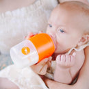PopYum 5 oz Orange Anti-Colic Formula Making/Mixing/Dispenser Baby Bottle with