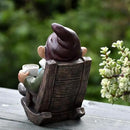 OwMell Drinking Coffee Garden Gnome Statue Decoration 7.3" Figurine Ornament for Indoor Outdoor Home Patio Yard Lawn - Coffee by CozyNest Decor