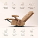 Nursery Swivel Glider Recliner Chair with Adjustable Armrests & Headrest, Rocking Chair Nursery with Removable Cover for Breastfeeding, FSC & Oeko-TEX Certified, Brown by TinyTreasures Baby Boutique