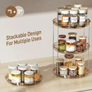 LAMU 2 Pack 2 Tier Lazy Susan Turntable Organizer 9.25'' Rotating Spice Rack Organization for Cabinet, Kitchen, Pantry, Countertop, Bathroom, Vanity, Medicine Cabinet Organizer, Amber by CozyNest Decor