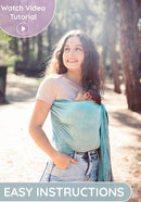 Baby Sling Carrier – Breathable 100% Cotton Wrap for Infant Support, Ring Sling Baby Carrier – Grey Turquoise Adjustable Muslin Fabric – Soft Chest Hold for Travel by TinyTreasures Baby Boutique