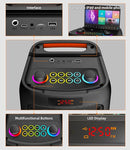Karaoke Machine for Adults, Portable Bluetooth Speaker with 2 Wireless Microphones, Portable PA System with Disco Lights for Big Party, Outdoor, Ideal Gifts for Family, Music Lover by TinyTreasures Baby Boutique