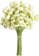 Floroom Ranunculus Artificial Flowers 18 Pcs Green Faux Silk Mini Ranunculus Bulk Fake Wedding Filler Flowers for DIY Bouquets, Centerpieces, Bridal Shower Decorations & Arrangements by CozyNest Decor