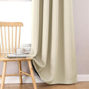 ChrisDowa 100% Blackout Curtains 63 inch Long for Bedroom with Black Liner, 2 Thick Layers Total Blackout Thermal Insulated Grommet Window Curtains 2 Panels Set (Light Beige, 52 x 63 Inch) by TinyTreasures Baby Boutique