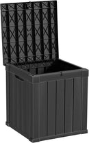 50 Gallon Double-Wall Resin Deck Box - Lockable Waterproof Outdoor Storage Box, 515bs Capacity & Doubles as Seating for Patio Furniture - Garden Tools, Pool Accessories (Black) by CozyNest Decor