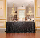 SquarePie Sequin Tablecloth 90 x 156 Inch Black Sparkly Table Linen for Wedding Halloween Party by CozyNest Decor