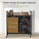 Laundry Hamper, Laundry Basket, Laundry Sorter with 2 Removable Bags, Clothes Basket with 2 Compartments, Wheels, Shelf for Laundry Room Bathroom Bedroom (2 Bags-Black) by CozyNest Decor