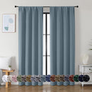 Simplebrand Ava Stone Blue Blackout Curtains for Bedroom 84 Inch Length 2 Panels Set, Solid Thermal Insulated Privacy Living Room Window Treatment Curtains Blackout Drapes, W40 x L84 Inch, Stone Blue by TinyTreasures Baby Boutique
