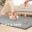 Baby Play Mat for Floor,1.3" Thick Memory Foam Tummy Time Mat,Soft Coral Velvet Nursery Rug,Large Non Slip for Crawling,Toddlers,Infants,Kids,Yoga & Tatami Style for Living Room(Dark Gray) by TinyTreasures Baby Boutique