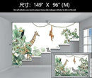WFBHUA-Kids Safari Wallpaper Tropical Jungle Botanical Leaf Wall Mural for Nursery Boys Bedroom Girls Bedroom Playroom (Not Peel and Stick) by CozyNest Decor
