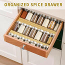 Bamboo Spice Rack For Drawer,4Pcs Tier Stackable Seasoning Storage Organizer Insert,for Kitchen Condiments Storage Insert(Jars Not Included,Combined Size:18.9" D x 9.5" W x 1.8" H） by CozyNest Decor