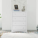 Storkcraft Crescent 4 Drawer Chest (White) – GREENGUARD Gold Certified, Dresser For Nursery, 4 Drawer Dresser, Kids Dresser, Nursery Dresser Drawer Organizer, Chest of Drawers by TinyTreasures Baby Boutique