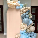 Dusty Blue Balloons 12 Inch Pastel Fog Blue Slate White Sand Metallic Gold Confetti Party Balloons Light Baby Blue White Gold Latex Balloon for Boy Baby Shower Birthday Wedding Party Decoration by CozyNest Decor