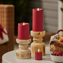 Luminara Outdoor Votive Flameless LED Candle, Cherry Red 2" x 3.2", Moving Flame Battery Operated Timer Remote Ready IPX4 Matte Plastic Finish by GreenHaven Gardens