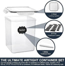 VERONES Large Tall Airtight Food Storage Containers, 10 PACK Plastic Airtight Kitchen & Pantry Organization, Ideal for Flour & Sugar Plastic Canisters with Labels by CozyNest Decor