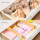 Utoplike 4 pcs Bamboo Kitchen Drawer Dividers Large, Adjustable Drawer Organizers, Spring Loaded, Works in Kitchen, Dresser, Bathroom, Bedroom, Drawer, Desk by CozyNest Decor