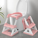 2 in 1 Potty Training Toilet Seat & Toddler Step Stool, Bottom Triangle Stability Toddler Toilet Seat, Adjustable Step & Seat Height Potty Seats for Toddlers Boys Girls (Pink) by TinyTreasures Baby Boutique