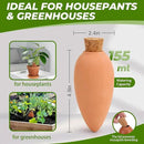 4 Pack Olla Watering Pot, Self Watering Globes 5.2oz Slow Release Terracotta Watering Spikes for Indoor Outdoor Plants, Easy to Refill Automatic Dripping Clay Bulbs Planter Insert (4.9" Tall, Cone) by GreenHaven Gardens