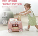 Wooden Baby Walker, Multifunctional Ice Cream Cart Activity Toy for Learning to Push Walk with Wheels, Pretend Playset Ideal for Toddlers, Boys and Girls Ages 18-36M by TinyTreasures Baby Boutique