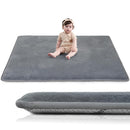 Baby Play Mat for Floor,1.3" Thick Elasti-Foam 50"×50" Playpen Mat for Tummy Time,Water Repellent Soft Coral Velvet for Toddler,Infant,Kids,Non-Slip Backing Safe for Crawling(Dark Grey) by TinyTreasures Baby Boutique