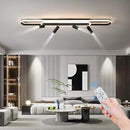 Modern LED Ceiling Light 6-Light track light Spotlight Frosted Black Geometric Ceiling Light Lighting Fixture Dimmable Remote Control Living Bedroom Kitchen Dining Room Fixture by CozyNest Decor